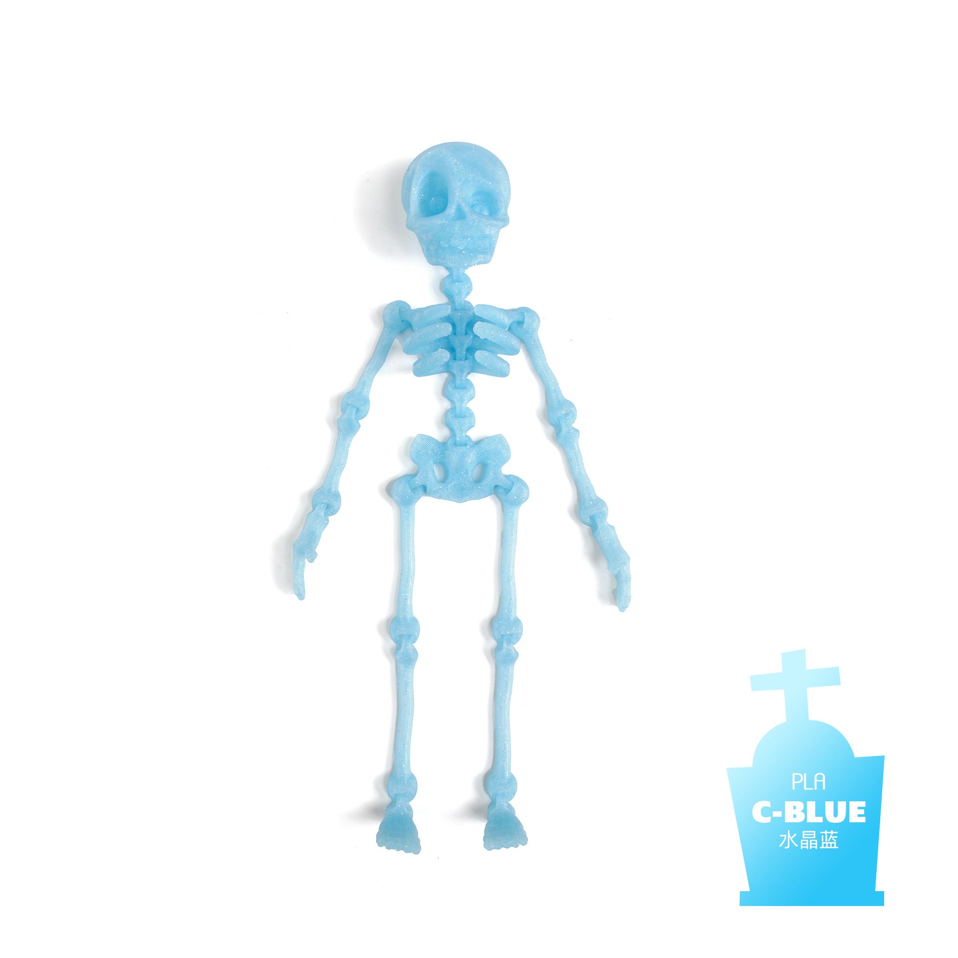 Wholesale 3d printing luminous joint movable skull little toy dancing ornaments